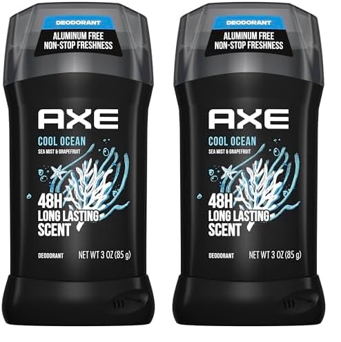 AXE Deodorant Stick for Men Cool Ocean For Long Lasting Odor Protection All Day Fresh Scent Men's Deo, Aluminum Free 3 oz (Pack of 2)