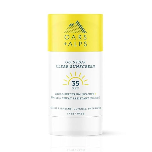 Oars + Alps Go Stick Clear SPF 35 Face Sunscreen, Skin Care Infused with Vitamin E and Antioxidants, Water and Sweat Resistant, TSA Friendly, 1.7 Oz, 1 Pack