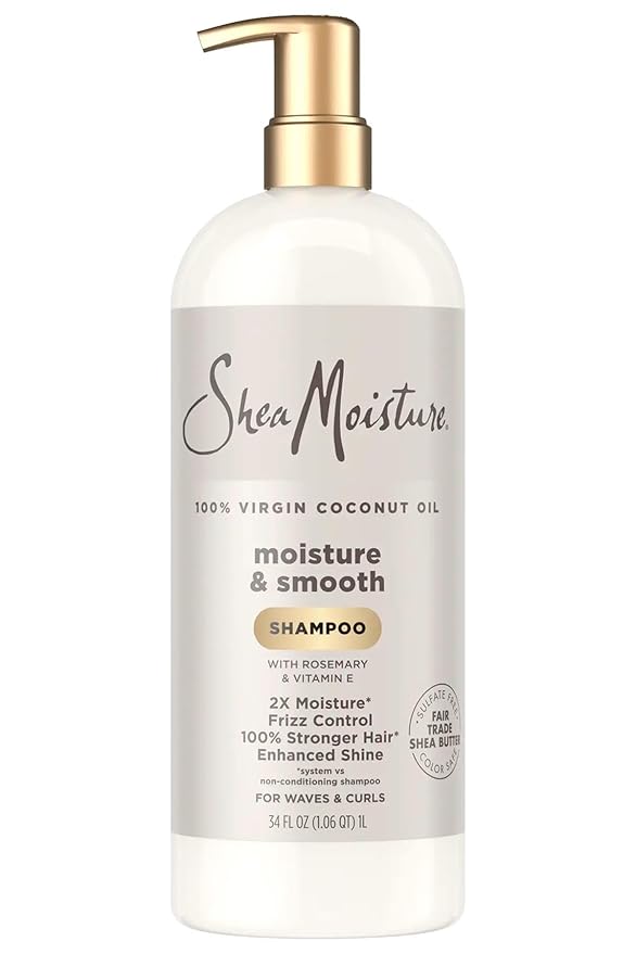 SheaMoisture 100% Virgin Coconut Oil Moisture & Smooth Shampoo, 34 Fluid Ounce