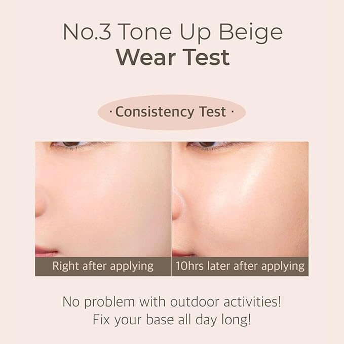 numbuzin No.3 Porcelain Base-skip Tone Up Beige | 1.69 fl oz