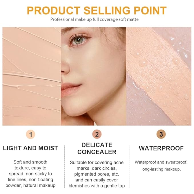 Kaely 2Pcs Pot Concealer Full Coverage Set,under Eye Correcting Concealer,02+02