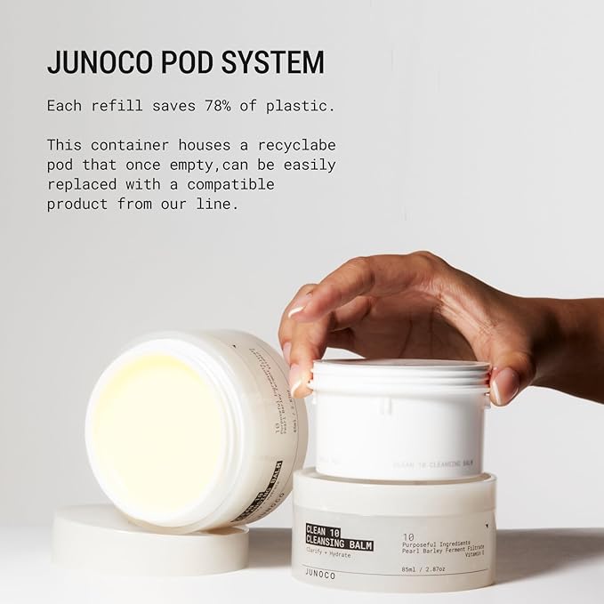 JUNO & Co. JADE Clean10 Cleansing Balm - Effortlessly Removes Makeup & SPF - 2.87oz Makeup Remover Balm Refill