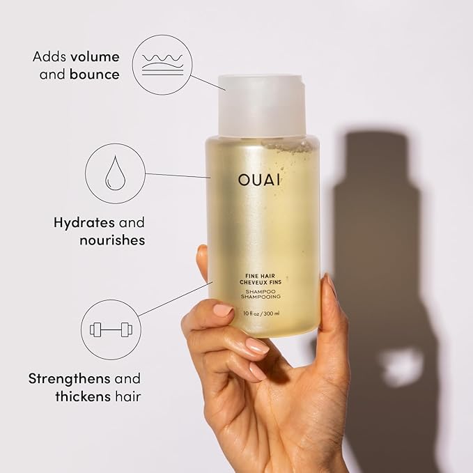 OUAI Fine Shampoo Refill - Volumizing Shampoo with Strengthening Keratin, Biotin & Chia Seed Oil for Fine Hair - Delivers Weightless Body - Paraben, Phthalate & Sulfate Free Hair Care (32 Fl Oz)
