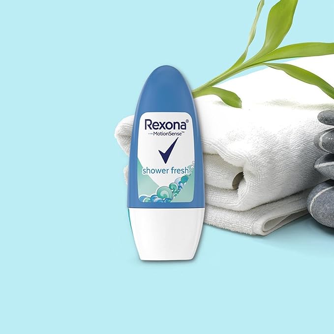 Rexona Shower Fresh- Roll On, Antiperspirant Deodorant For Women, Free Alcohol, 48 Hours Protection, Quick Dry, It helps reduce stains and protect you against sweat 50 ML (Pack of 3), 1.70 Fl Oz 1)