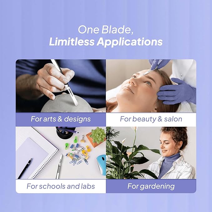 #14R Blades Dermaplaning Scalpels with Dermaplane Handle - Pack of 15 Dermaplane Razor for Women Face + Dermaplane Handle #3, Dermaplaning Tool for Face