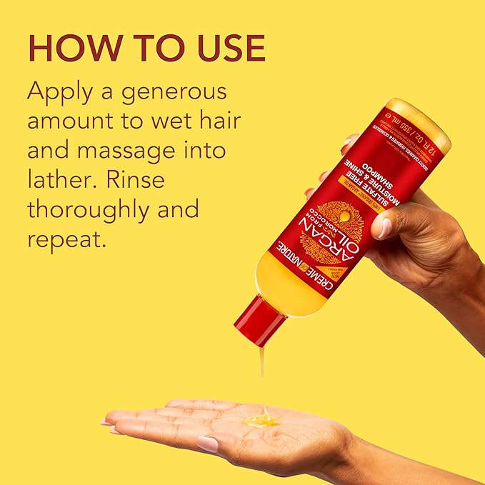 Creme of Nature Argan Oil Shampoo, Moisture & Shine Shampoo, Sulfate Free Hair Care Formula, Nourishes, Hydrates, Detangles, 12 fl. oz.
