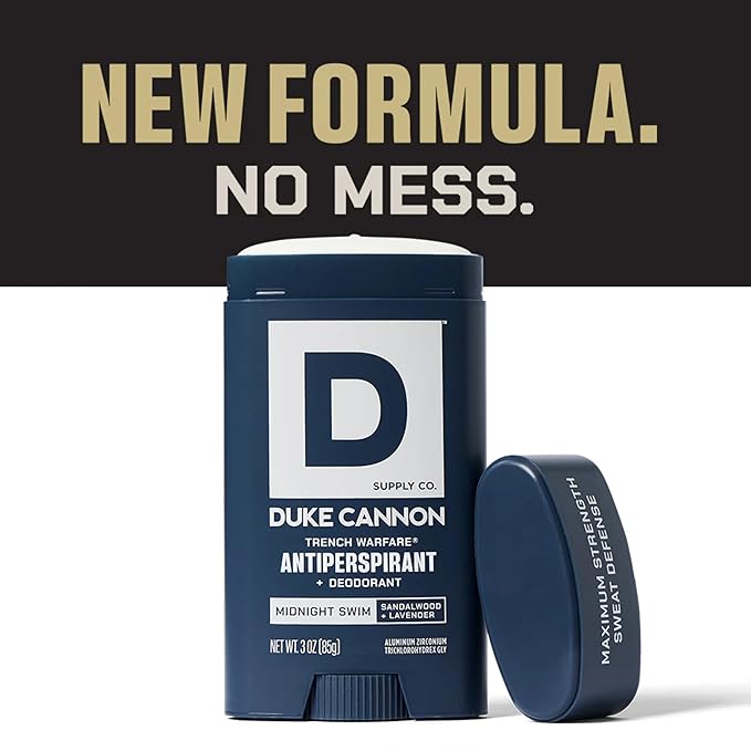 Duke Cannon Supply Co. Anti-Perspirant Deodorant for Men 3 oz. Midnight Swim, 2 Pack - Unique Masculine Scent, Odor Control & Soothe Skin