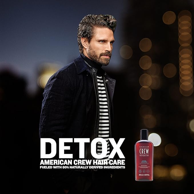 American Crew Detox Shampoo for Men, Naturally Derived, Vegan Formula, Citrus Mint Fragrance, 33.8 Fl Oz