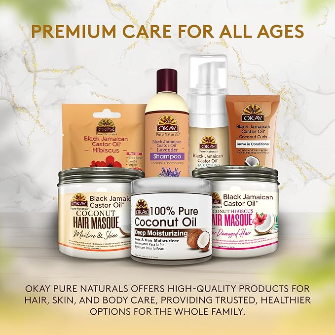 OKAY Coconut&Shea Butter Shampoo Helps Fortify,Strengthen,and Revitalize Hair Sulfate,Silicone,Paraben Free For All Hair Types and Textures Made in USA 12oz