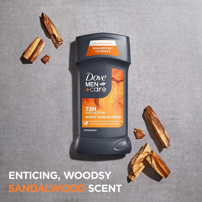 DOVE MEN + CARE Antiperspirant 3 Pack Rustic Sandalwood Deodorant for Men 2.7oz