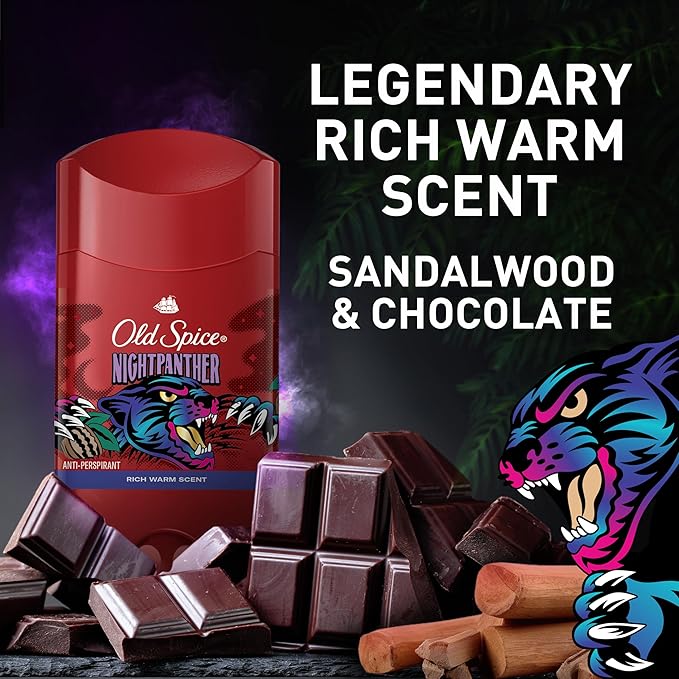 Old Spice Aluminum Free Deodorant for Men, 24/7 Odor Protection, 24/7 Freshness & Lasting Scent, Goes on Clear, NightPanther with Rich Warm Scent, 2.6 oz (Pack of 6)